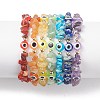 7Pcs Natural & Synthetic Mixed Gemstone Chips & Resin Evil Eye Beaded Stretch Bracelets Set BJEW-JB08814-5