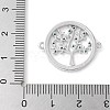 Brass Micro Pave Cubic Zirconia Tree of Life Connector Charms KK-C086-10P-3