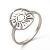 Non-Tarnish 304 Stainless Steel Hollow Out Sun Finger Ring for Women RJEW-K239-09P-3