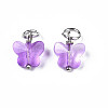 Faceted Transparent Glass Charms GLAA-T024-06B-2