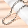 304 Stainless Steel Link Chain Bracelet & Necklace Jewelry Sets SJEW-L199-17P-3