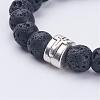 Natural Lava Rock Beads Stretch Bracelets BJEW-JB02854-2