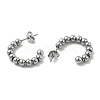 Non-Tarnish 304 Stainless Steel Round Beaded C-shape Stud Earring STAS-P319-37P-2