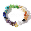 Bohemian Style Natural Mixed Gemstone Chips Stretch Bracelets for Women LU9203-2-1