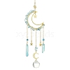 Moon & Star Brass Hanging Ornaments HJEW-TA00095-02-1