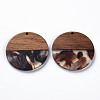 Transparent Resin & Walnut Wood Pendants LS-X-RESI-T035-35E-2