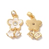 Brass Cubic Zirconia Pendants KK-M243-37G-1