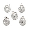 Brass Micro Pave Clear Cubic Zirconia Charms KK-E068-VB126-3