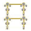 Brass Micro Pave Clear Cubic Zirconia Flat Round Nipple Barbells WG21F93-02-1