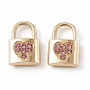 Alloy Light Rose Rhinestone Pendants ALRI-K049-03A-1