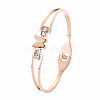 Crystal Rhinestone Butterfly Bangle BJEW-N017-019RG-3