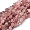 Natural Strawberry Quartz Gemstone Nuggets Bead Strands G-J336-27-1