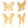 6Pcs 2 Styles 304 Stainless Steel Pendants STAS-BBC0007-74-1