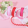3 Rolls 3 Colors Heart Valentine's Day Polyester Lace Trim OCOR-FG0002-74-5