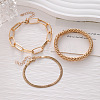 3Pcs 3 Styles Alloy Chain Bracelet Set for Women WG30D5A-02-1