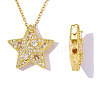 Brass Micro Pave Clear Cubic Zirconia Pendants CU-OY001-61G-1