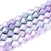 Anti-Tarnish Electroplate Glass Beads Strands GLAA-T025-8mm-13H-1