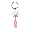 Natural Quartz & Alloy Keychain KEYC-JKC01147-4