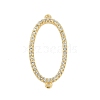 Brass Crystal Rhinestone Oval Ring Links Connector Charms KK-S035-05G-1