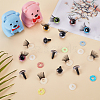 Gorgecraft 16 Sets 8 Colors Glitter Plastic Doll Eye with Eyelashes DOLL-GF0001-02-4