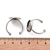 Tarnish Resistant 304 Stainless Steel Open Cuff Ring Components STAS-B072-09B-P-3