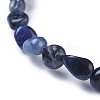 Natural Sodalite Bead Stretch Bracelets BJEW-K213-24-3