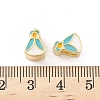 Brass Enamel European Beads KK-B141-28G-3