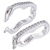 Anti-Tarnish Beebeecraft 2Pcs Rhodium Plated 925 Sterling Silver Rhinestone Peanut Twister Clasps STER-BBC0006-43-1