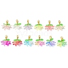 12Pcs 12 Colors Flower Acrylic Pendant Decorations HJEW-JM02718-2