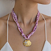 304 Stainless Steel Pendant Printed Scarf Necklaces FS-WGD2FA8-05-2