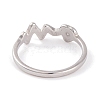304 Stainless Steel with Rhinestone Heartbeat Finger Ring for Women RJEW-C086-16-P-3