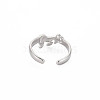 Non-Tarnish 304 Stainless Steel 12 Constellations/Zodiac Signs Open Cuff Ring for Women RJEW-S405-156P-G-2