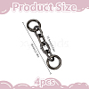 4Pcs Aluminum Cable Chain Bag Extension Chains DIY-DR0002-59C-2