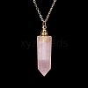 Natural Rose Quartz Perfume Bottle Pendant Necklace PW-WG2A891-09-1