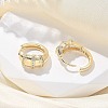 Brass Clear Cubic Zirconia Hoop Earrings EJEW-Q014-21G-5