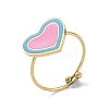 Heart 304 Stainless Steel Enamel Ring RJEW-A038-19G-01-1