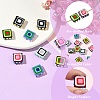 10Pcs 5 Colors Painted Glass Beads Enamel Beads LAMP-YW0001-95-5