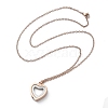 304 Stainless Steel Heart Urn Ashes Necklaces STAS-Z106-09RG-02-4