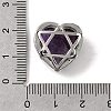 Brass Pave Natural Amethyst Heart Multi-Strand Links G-B149-13P-01-3