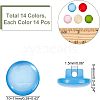 CHGCRAFT 196Pcs 14 Colors Resin Buttons DIY-CA0003-82-2