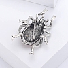 Beetle Alloy Rhinestone Brooches PW-WG9F125-02-2