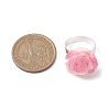 Glitter Powder Rose Resin Finger Rings RJEW-JR00731-01-3