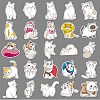 50Pcs Cat PET Waterproof Stickers PW-WG45CF9-01-4