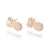 Brass Stud Earring Findings KK-F809-16KCG-2