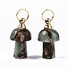 Assembled Synthetic Bronzite and Aqua Terra Jasper Openable Perfume Bottle Pendants G-S366-057B-2