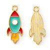 Light Gold Plated Alloy Enamel Pendants ENAM-R136-28-2