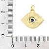 Brass Micro Pave Black Cubic Zirconia & Synthetic Turquoise Pendants CU-CBA6938-01G-02-3