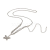 Brass with Crystal Rhinestone Pendants Necklace NJEW-B081-01-2