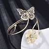 Flower & Butterfly Alloy Arm Cuff Bangles for Girl Women AJEW-A063-01C-G-2