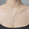 Non-Tarnish 201 Stainless Steel Hollow Ginkgo Leaf Pendant Necklace NJEW-OY001-64-2